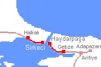 アジア側、ヨーロッパ側に郊外電車が延びるイスタンブル。